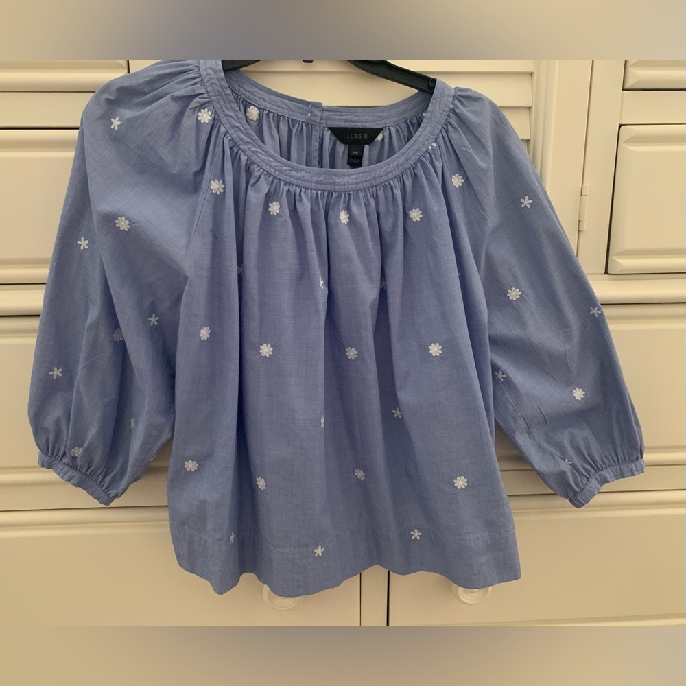 Chambray Daisy J Crew top.